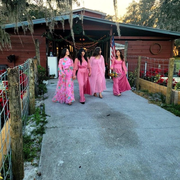 Vintage pink lace chiffon gowns - vintage maxi dress coming soon! - Picture 7 of 10